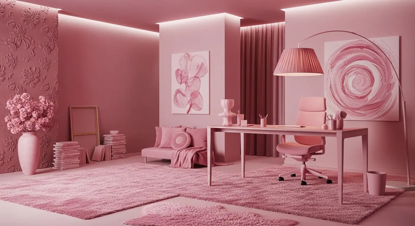Monochrome Pink Office