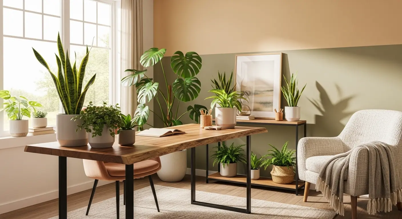 Nature Inspired Calm Workspace