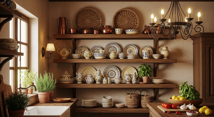 Open Shelving with Ceramics