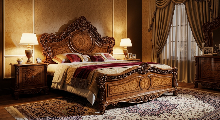 Ornate Wooden Bed Frame