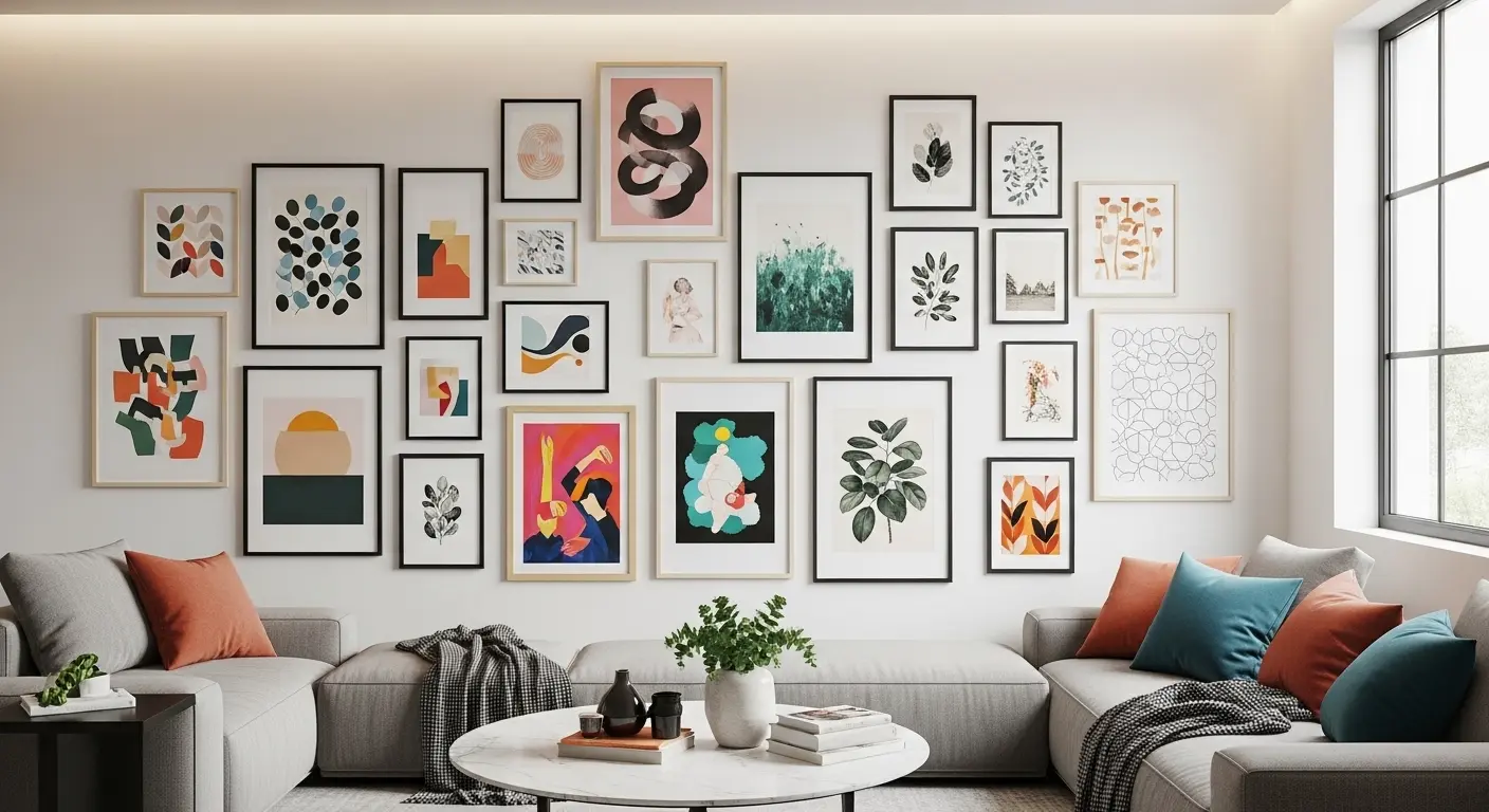Playful Gallery Wall with Mixed Art