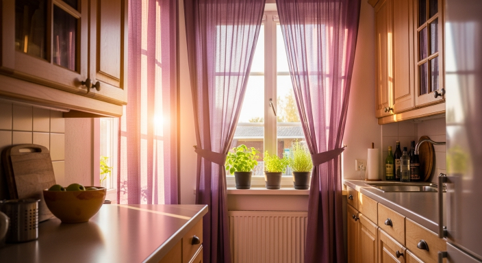 Purple Kitchen Curtains