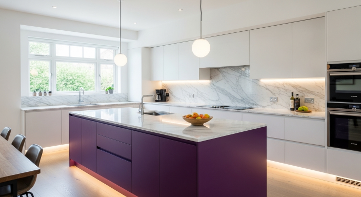 Purple Kitchen Island