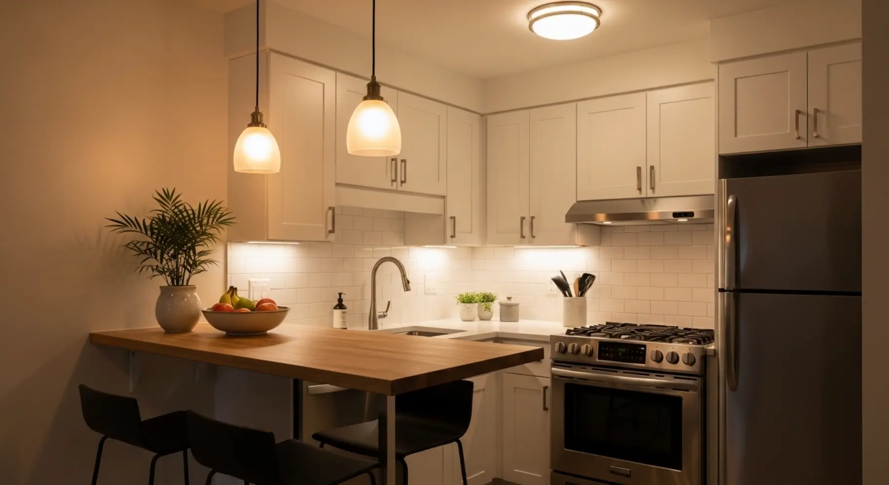 Small Kitchen with Breakfast Bar