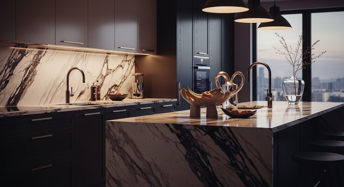 Statement Marble Countertops