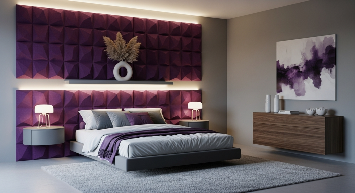 Textured Purple Wall Panels