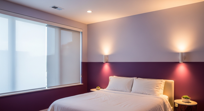 Two-Tone Purple Wall Design