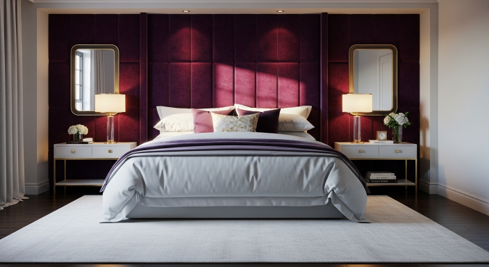Velvet Purple Headboard Wall