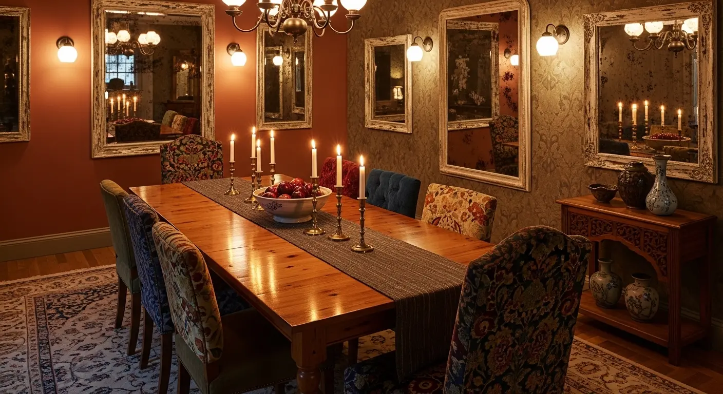 Vintage Mirror Accent Wall