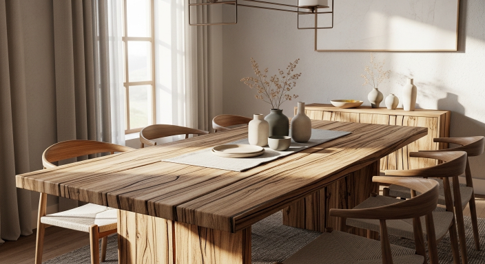 Wooden Dining Table Centerpiece