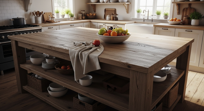 Wooden Kitchen Island