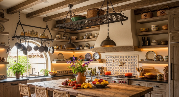 Wooden Open Ceiling Shelves