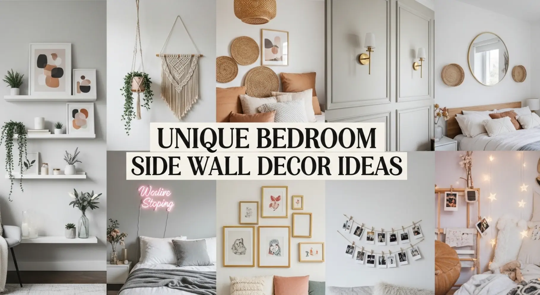 bed room side wall decor ideas