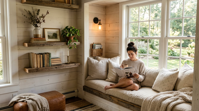 Built-In Reading Nook Corner