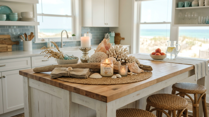 Coral and Shell Centerpieces