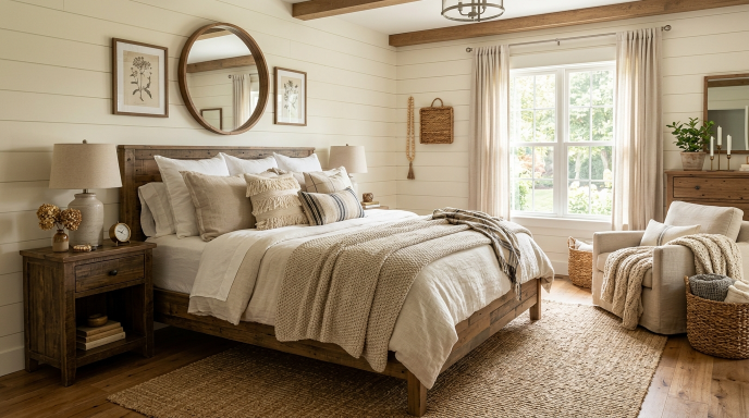 Cozy Neutral Bedroom Styling