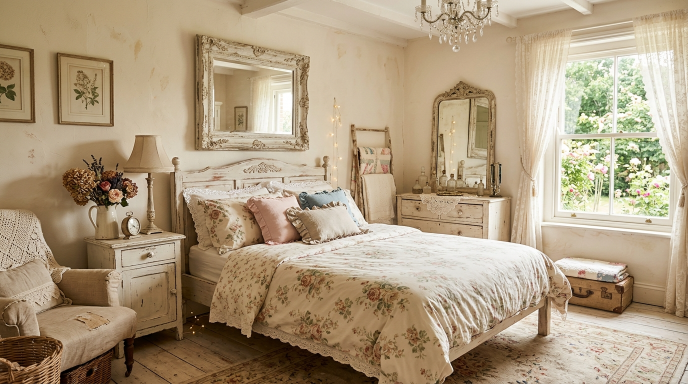 Distressed White Wooden Mirrors