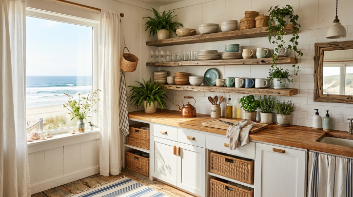Driftwood Open Shelving