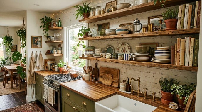 Open Shelving with Mixed Decor