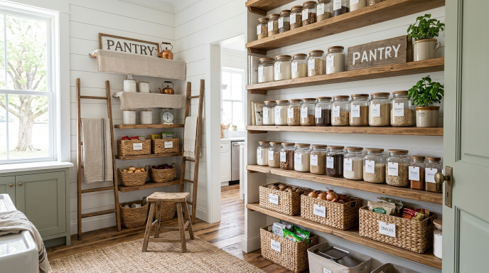Farmhouse Pantry Organization