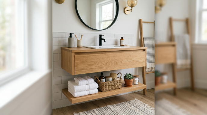 Floating Shelf Under Vanity