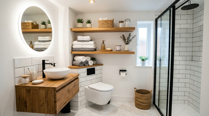 . Floating Shelves for Storage