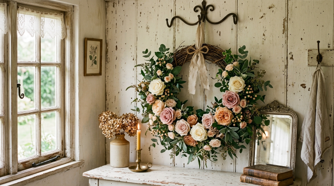 Floral Wreath Wall Display