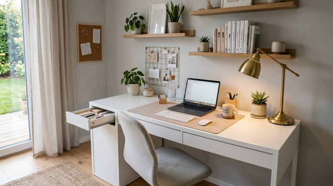 Ikea Desk with Drawer Storage