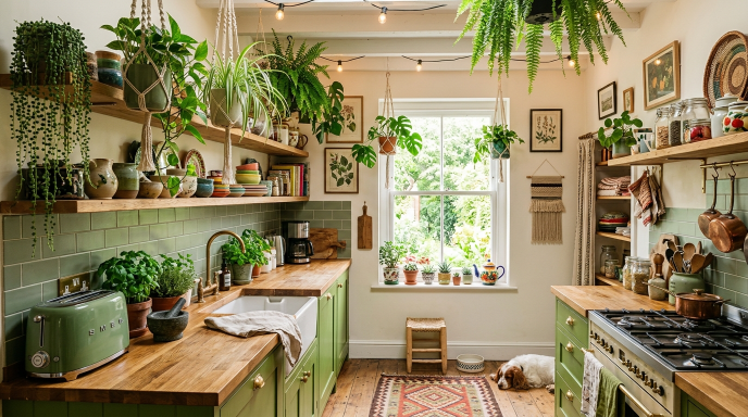 Hanging Plants in Kitchen