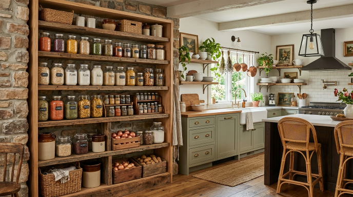 Open Pantry with Decor Touch