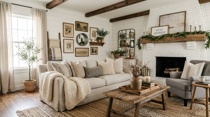 Layered Textured Living Room Decor