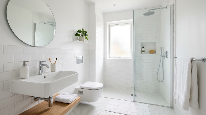 Minimalist White Bathroom Theme