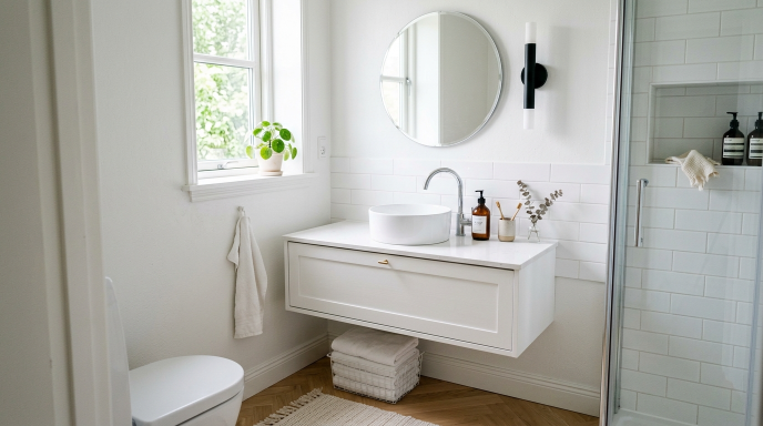 Minimalist White Vanity