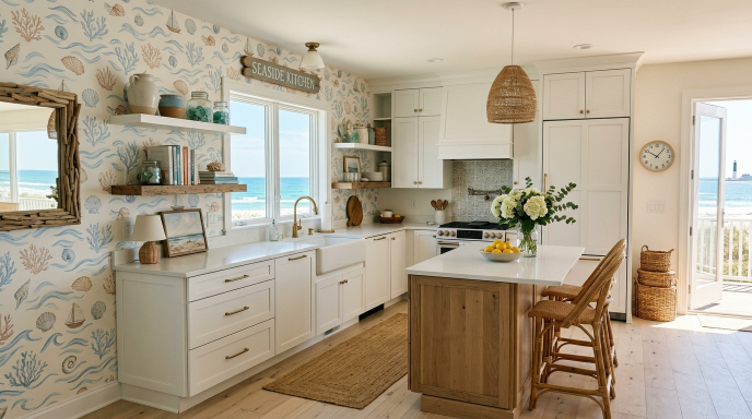 Ocean-Inspired Wallpaper Accent