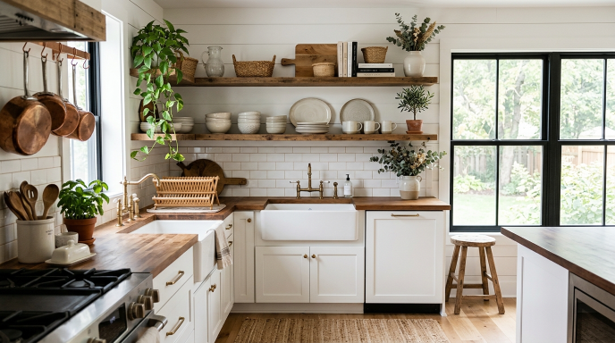 Open Kitchen Shelving Decor