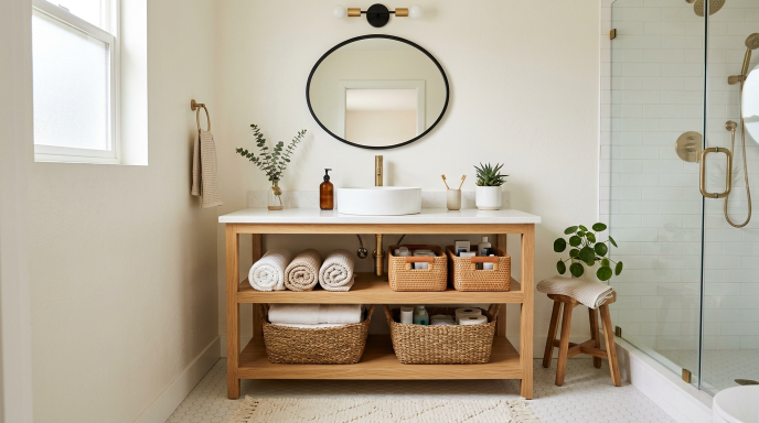 Open Shelf Vanity