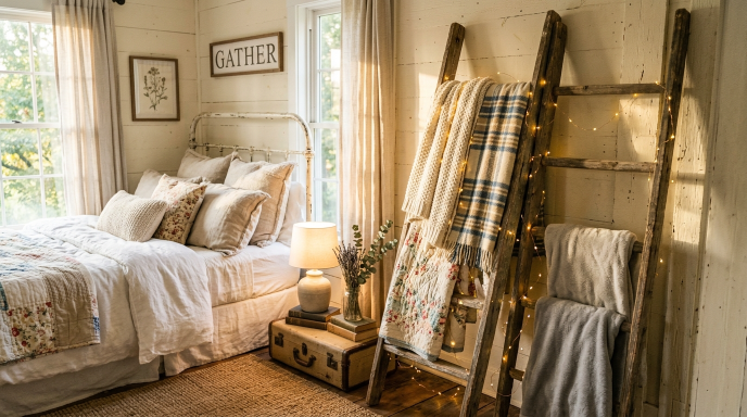 Rustic Ladder Wall Decor