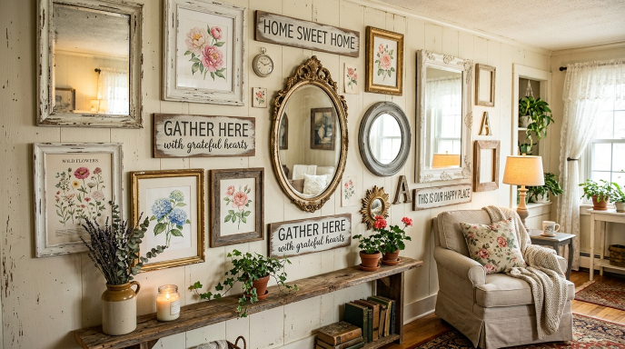 Shabby Chic Gallery Wall Mix