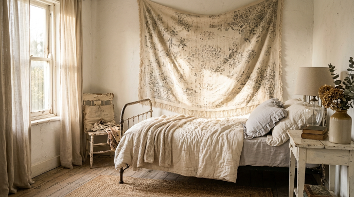 Soft Neutral Wall Tapestry