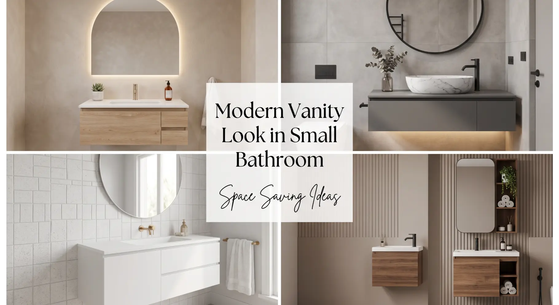 Modern Vanity Look in Small Bathroom Space Saving Ideas