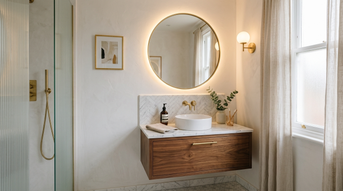 Vanity with Accent Lighting Mirror