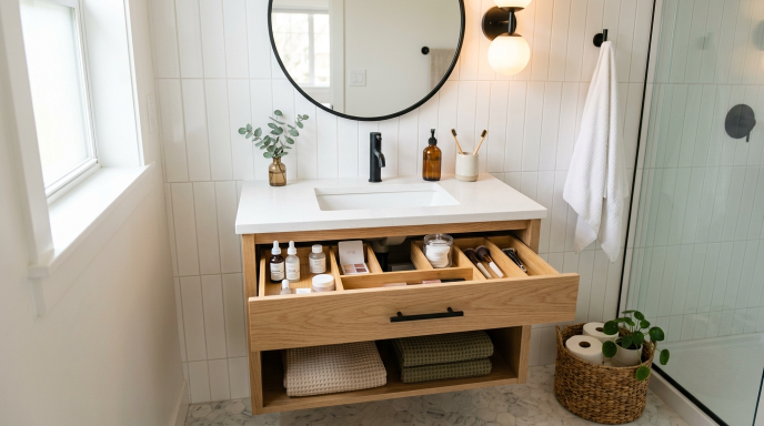 Vanity with Drawer Storage