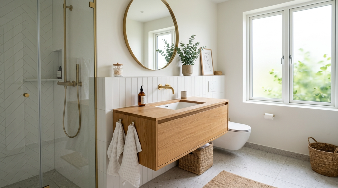 Vanity with Integrated Sink