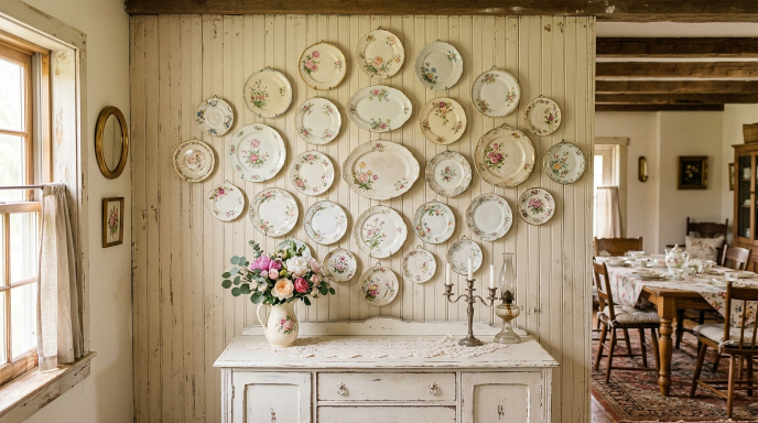 Vintage Plate Wall Arrangement