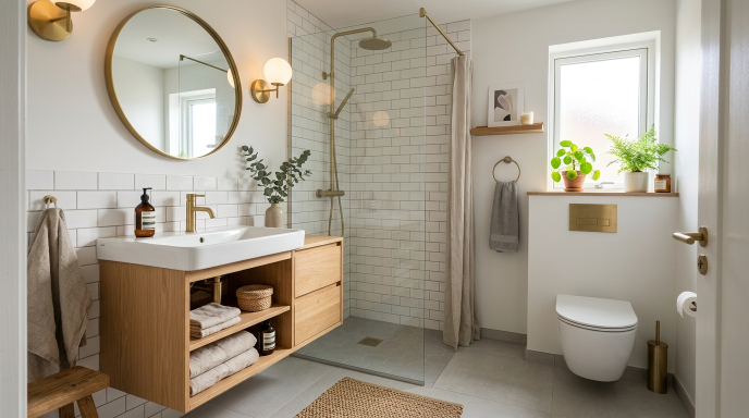 Wall-Mounted Sink with Vanity Storage