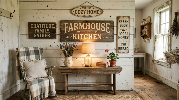 Weathered Wooden Wall Signs