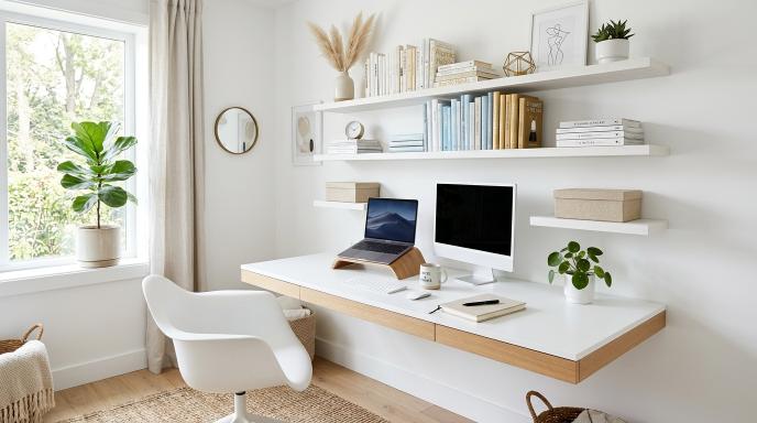 White Floating Shelves
