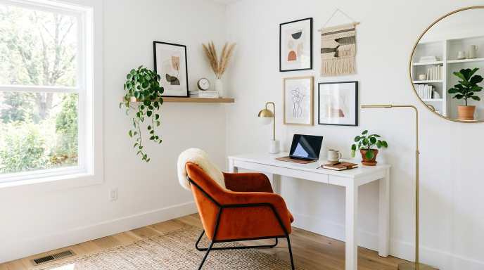 White Office with Statement Chair