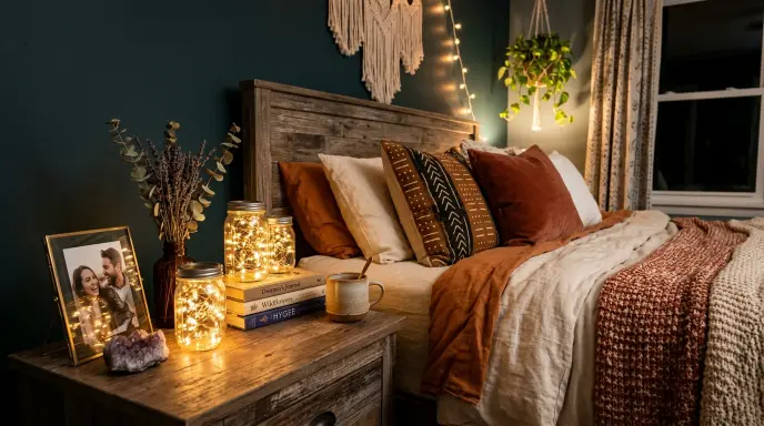Fairy Lights in Glass Jars