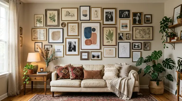 Gallery Wall With Eclectic Art